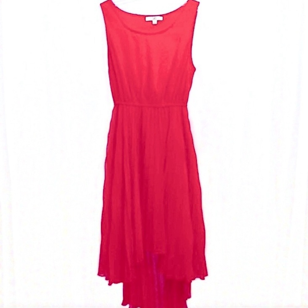 ❤️ YA Los Angeles Red Pleated High Low Dress